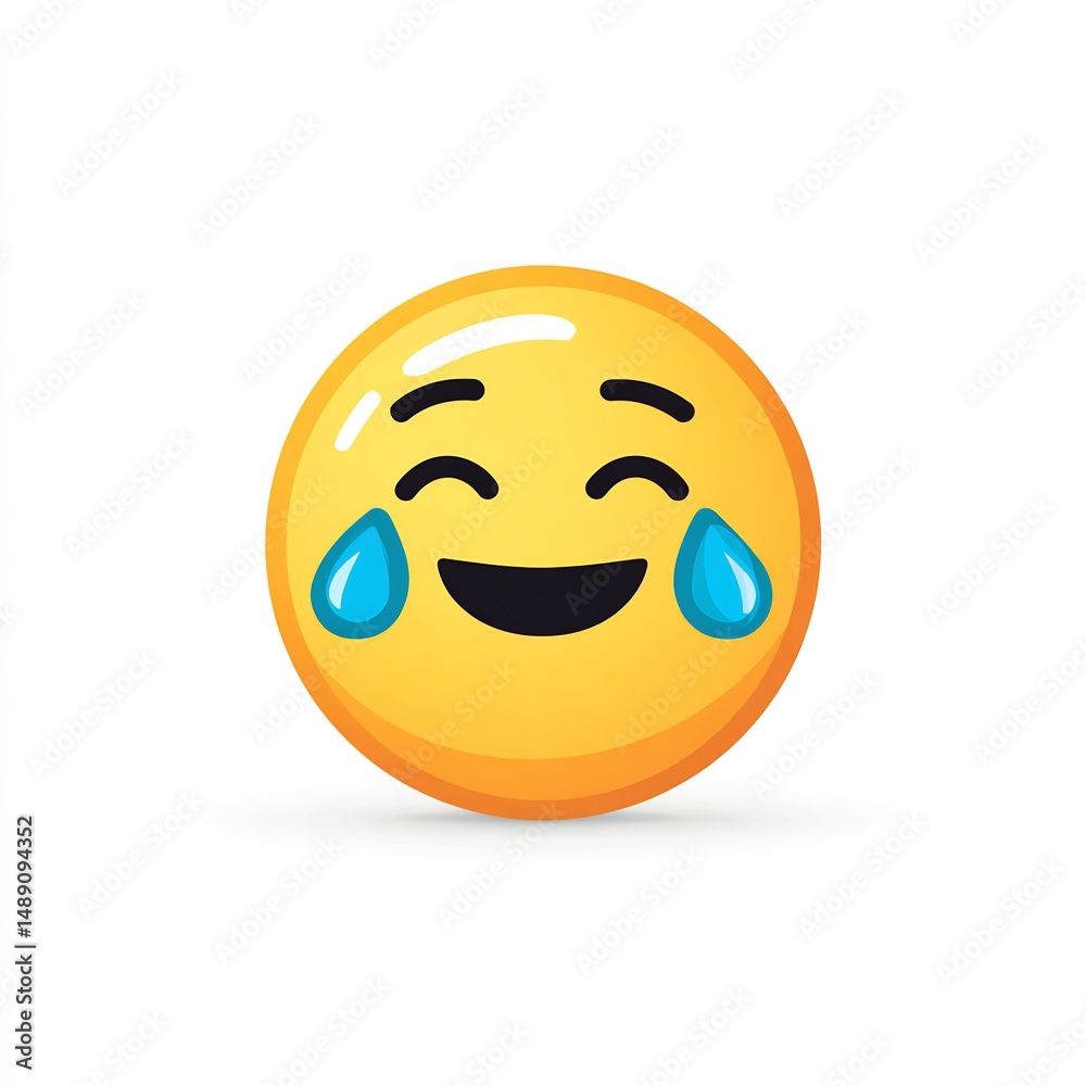 Fototapeta premium Laughing Face with Tears Emoji