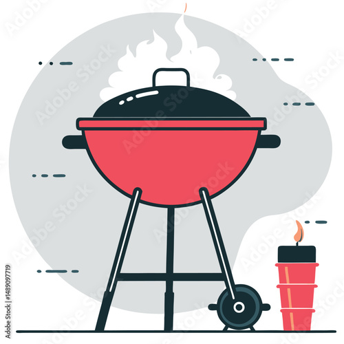 Conceptual Illustration of a Vibrant and Inviting Barbecue Gathering