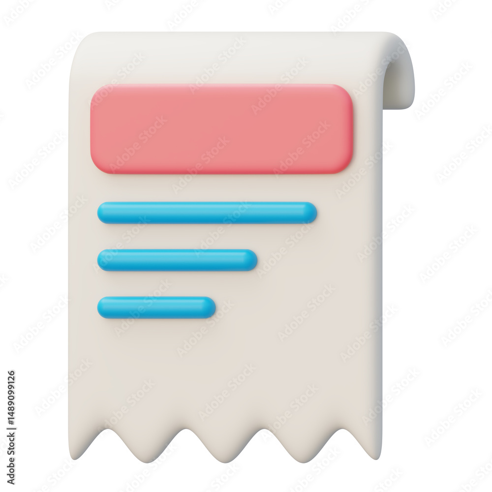 Pastel cartoonstyle receipt with text placeholders on a black background Pastel cartoonstyle receipt with text placeholders on a black background