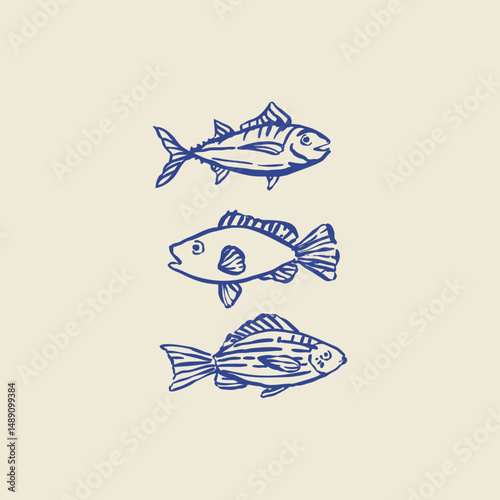 Elegant Hand-Drawn Fish Illustration