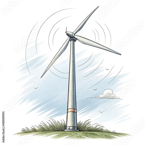 wind turbine in the wind