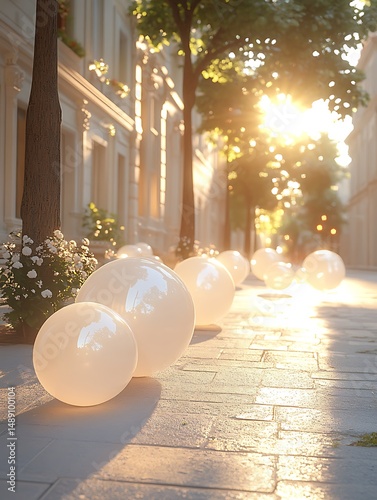 Sunny Parisian street with orbs