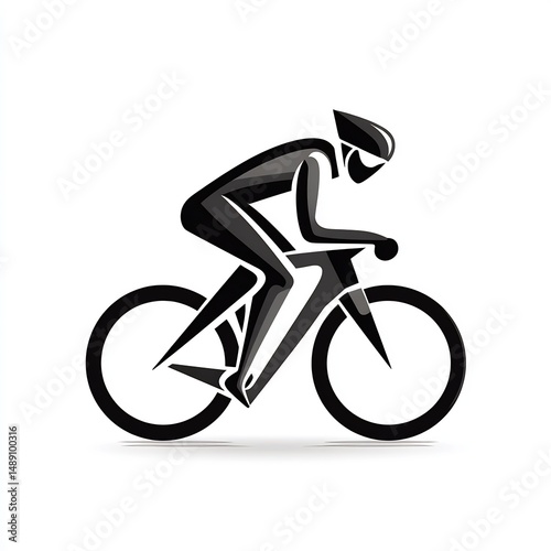 Racing cyclist icon silhouette