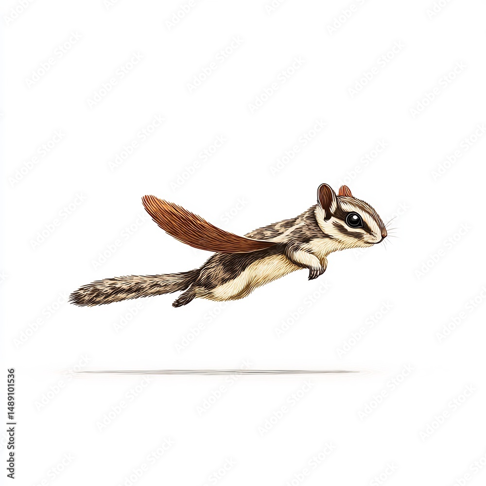 Obraz premium Flying squirrel gliding through air