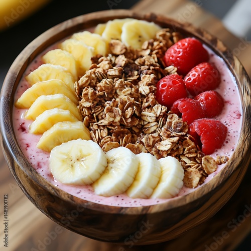 Smoothie bowl with fruit and granola