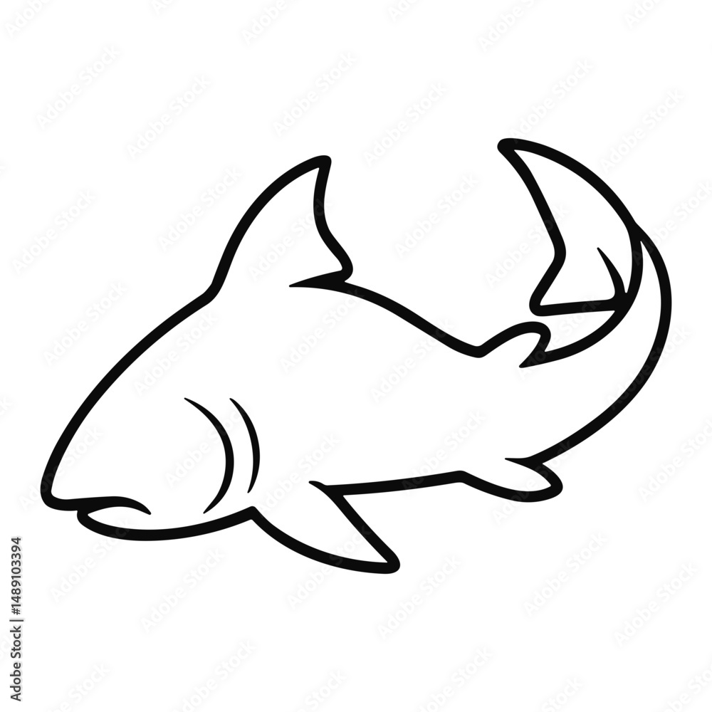 Fototapeta premium Outline Salmon Fish