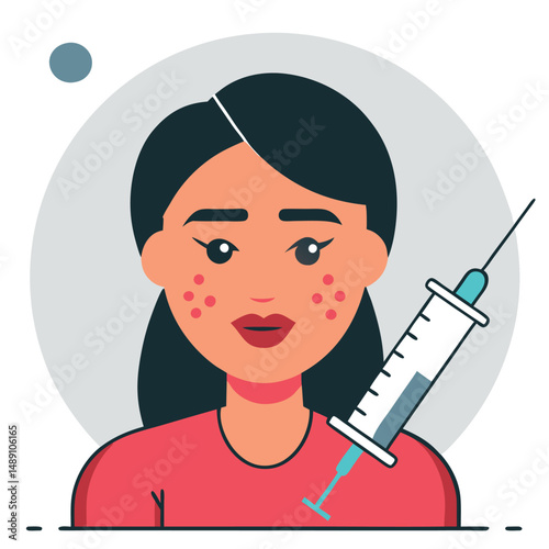 Botox Injection Procedure Concept Illustration for Aesthetic Enhancements