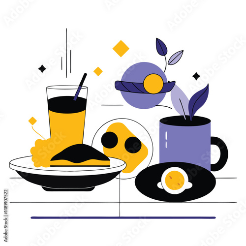 Conceptual Illustration of a Delectable Breakfast spread: A Visual Delight