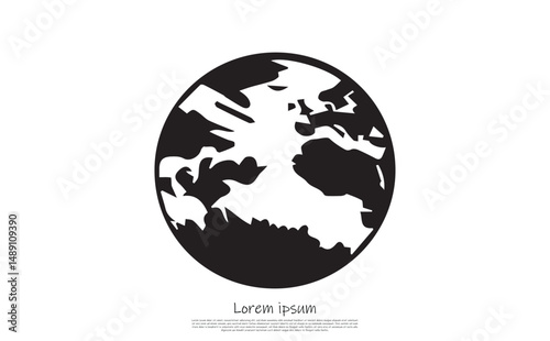 Abstract Globe Silhouette on Transparent Background