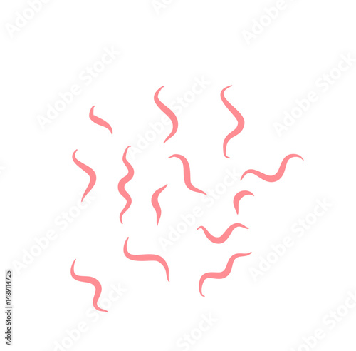 Tapeworm hand drawn illustration vector