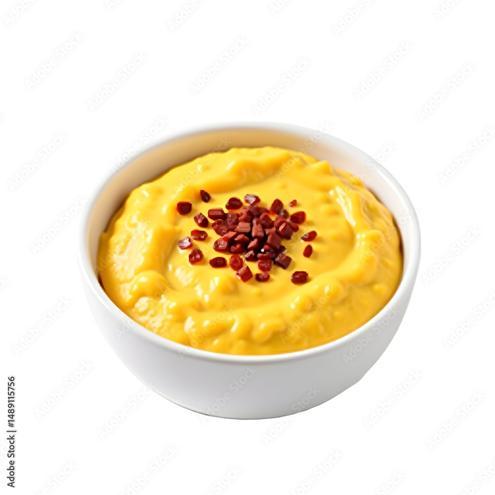 Delicious Coconut Curry Dip, A creamy, flavorful delight with aromatic spices and a sprinkle of savory red toppings, served in a pristine white bowl Delicious Coconut Curry Dip, A creamy, flavorful delight with aromatic spices and a sprinkle of savory red toppings, served in a pristine white bowl