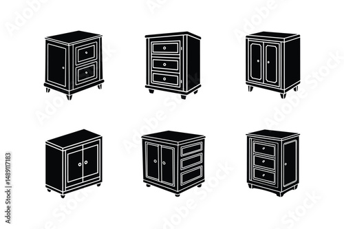 storage cabinet icon silhouette vector illustration