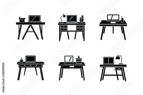 work table silhouette vector illustration