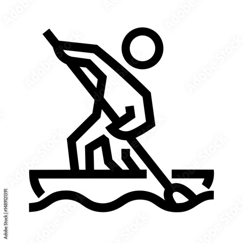 canoe sport icon vector