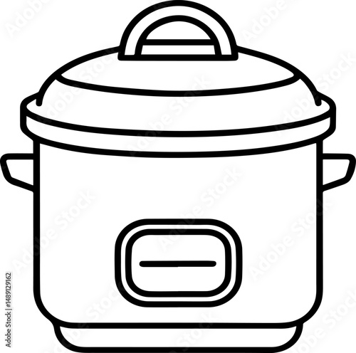rice cookers outline vector and illustration, coloring book page