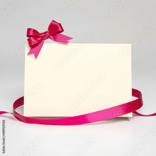 Elegant gift Card wrapped with teal ribbon ready for celebration or special occasion