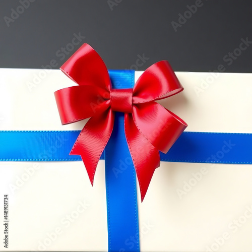 Elegant gift Card wrapped with teal ribbon ready for celebration or special occasion