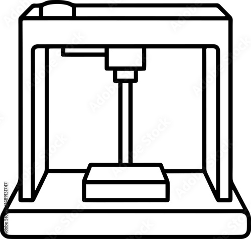 3d printer outline vector and illustration, coloring book page