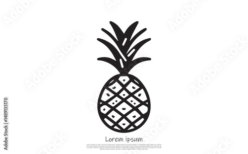 Isolated Black Pineapple with Transparent Background Fresh Tropical Fruit