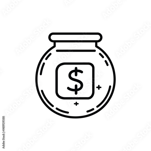 Isolated pot of gold with plus sign and a dollar sign is visible