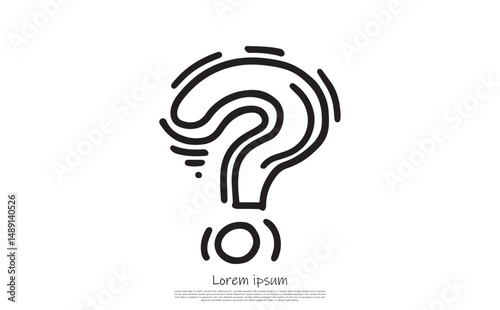 Question Mark Sketch Style on Transparent Background Symbol of Confusion and Uncertainty