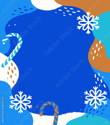 Christmas Candy Cane & Snowflake Background
