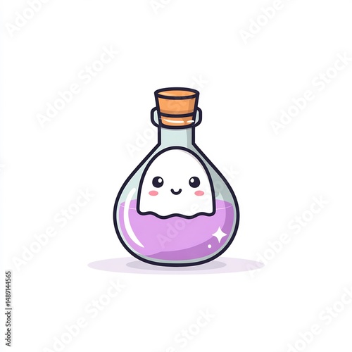 Cute Ghost in Potion Bottle Halloween  photo