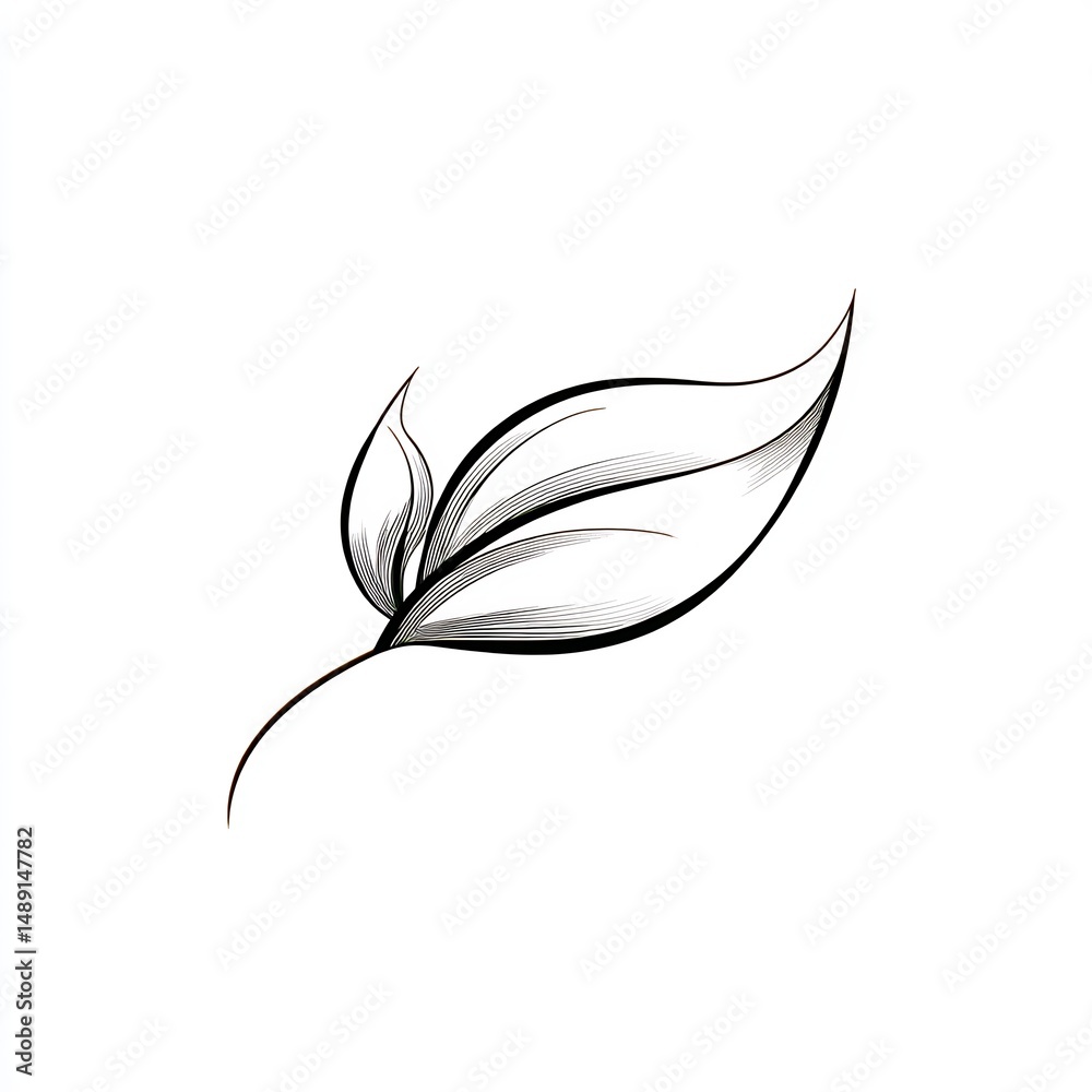 Obraz premium Falling Leaf with Smooth Curves