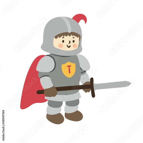 Cute Knight Mascot for Kids – Friendly Medieval Warrior Character