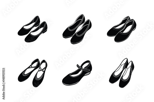 ballet flats sketch icon silhouette vector illustration