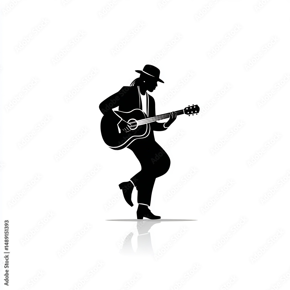 Obraz premium person playing acoustic guitar