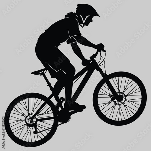 a person riding a bicycle silhouette vector design art and illustration