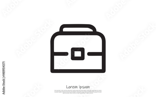 Minimalist Briefcase Icon Design Isolated on Transparent Background