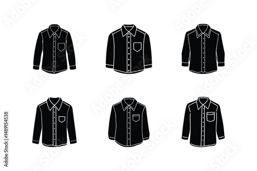 button up shirt sketch icon silhouette vector illustration