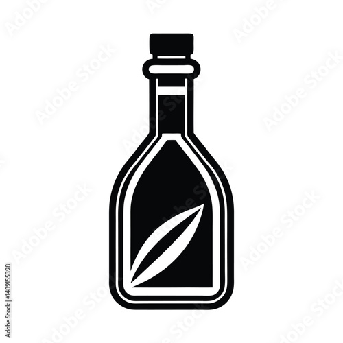 Olive oil bottle silhouette natural product