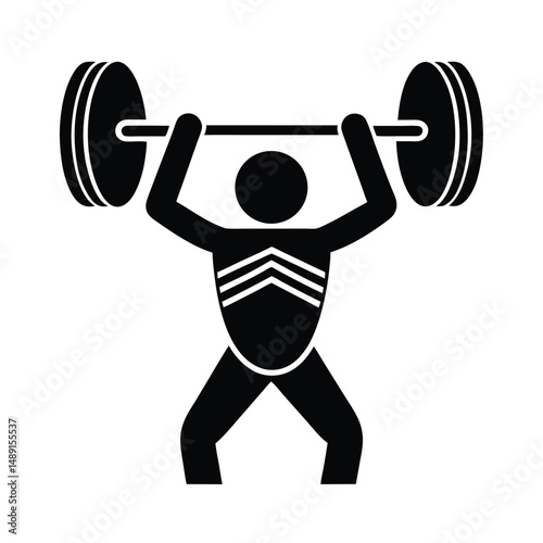 Weightlifter silhouette overhead press strongman