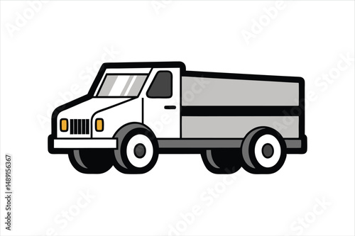 Logistics Vehicle Vector Icon in Outline Style for Infographics