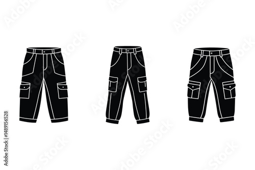 cargo pants sketch icon vector silhouette illustration