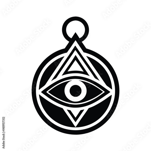 Eye of providence symbol geometric silhouette pendant