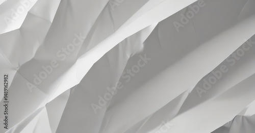 Deep creases, sharp folds, textured white paper surface,  close-up,  paper background