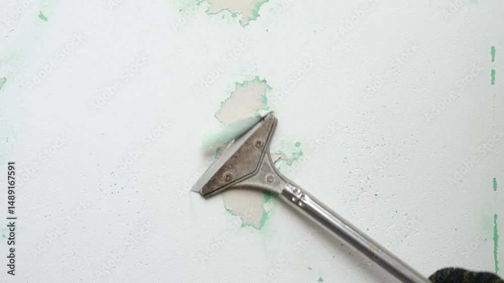 scrape old wallpaper off the wall