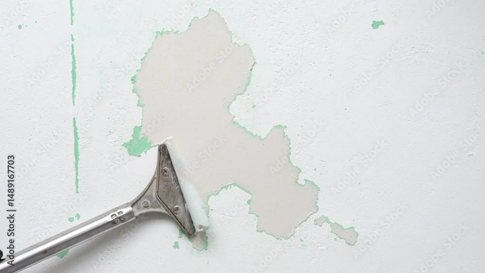 scrape old wallpaper off the wall