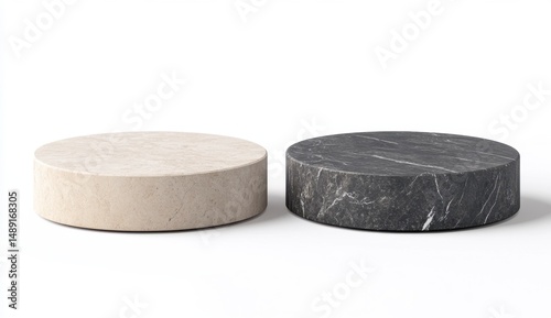 Round Marble Coasters in Light and Dark Tones for Stylish Decor
