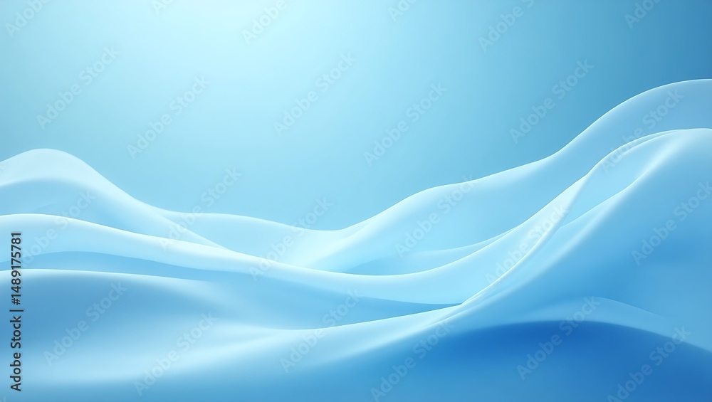 Smooth abstract blue background with airy curves and translucent wave lines. Light gradients in baby blue tones create a calm, ethereal atmosphere. Smooth abstract blue background with airy curves and translucent wave lines. Light gradients in baby blue tones create a calm, ethereal atmosphere.