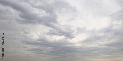 Photography Cloudscape, Dragon-Shaped Dramatic Cloud flowing Through Serene Overcast Sky