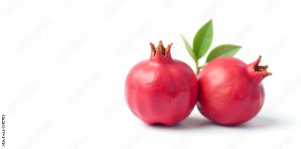 Obraz premium Pomegranate fruit icon in simple flat design, isolated on white background, icon, silhouette, fruit