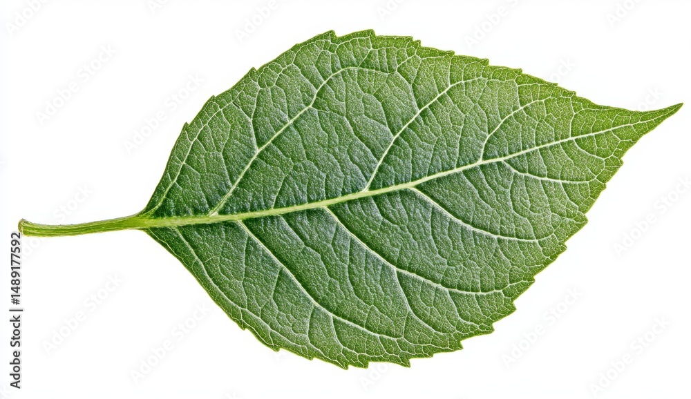 Obraz premium Detailed Close-Up of Green Leaf with Veins and Texture