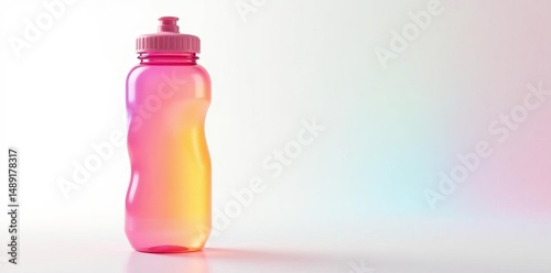 Rainbow gradient sports bottle isolated on white, vibrant, healthy, gradient