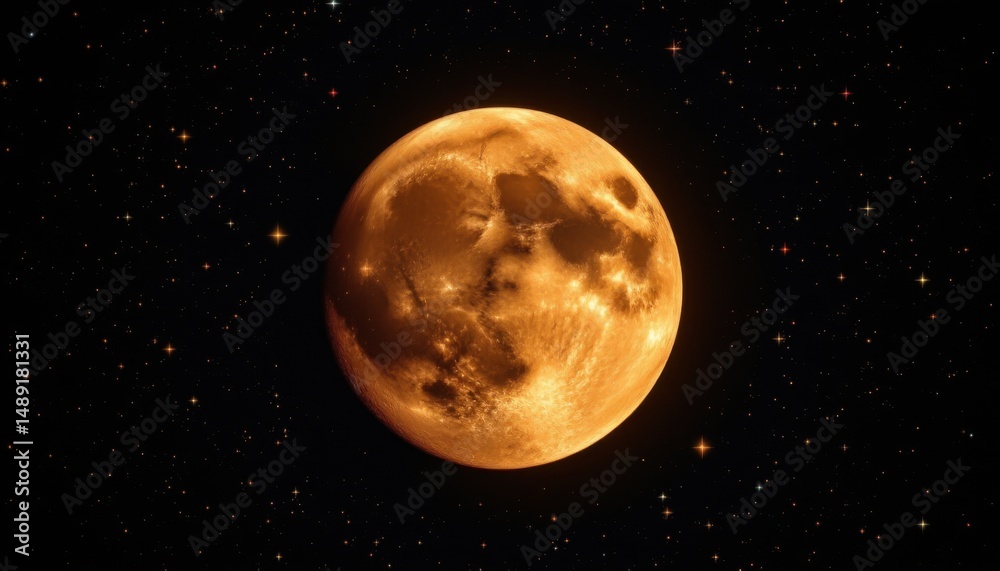 Obraz premium Celestial event moon phase observation outer space digital art nighttime aesthetic concept