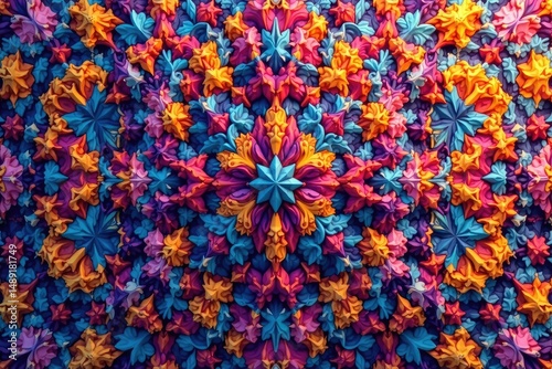 Intricate tessellation of repeating geometric shapes, repeat, symmetry, background